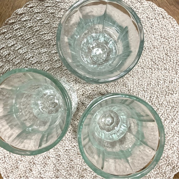 Vintage Kig Malaysia Set 3 Pressed Glass Ice Cream Sundae Glasses - Picture 3 of 6